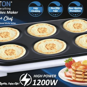 מכשיר להכנת פנקייקים וקרפים 6 ב- 1 מבית BENATON דגם BT-2766