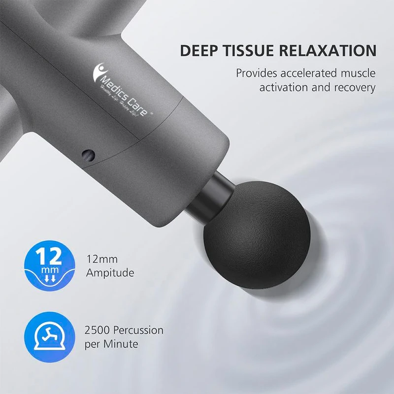 אקדח עיסוי מקצועי + ראש מתחמם MC-4990 מבית Medics Care – תמונה 3