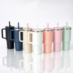 כוס תרמית FLIP עם ידית וקשית