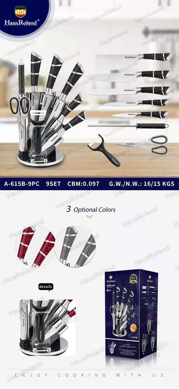 סט 8 סכינים איכותי + בסיס מסתובב /HR615-1 – תמונה 2