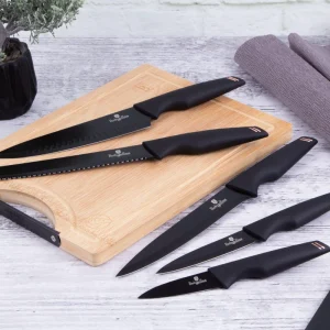 סט 5 סכינים + קרש חיתוך איכותי BH-2708