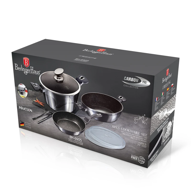 סט סירים ומחבתות נערם לחיסכון במקום פרימיום BH6905 Berlinger Haus – תמונה 4