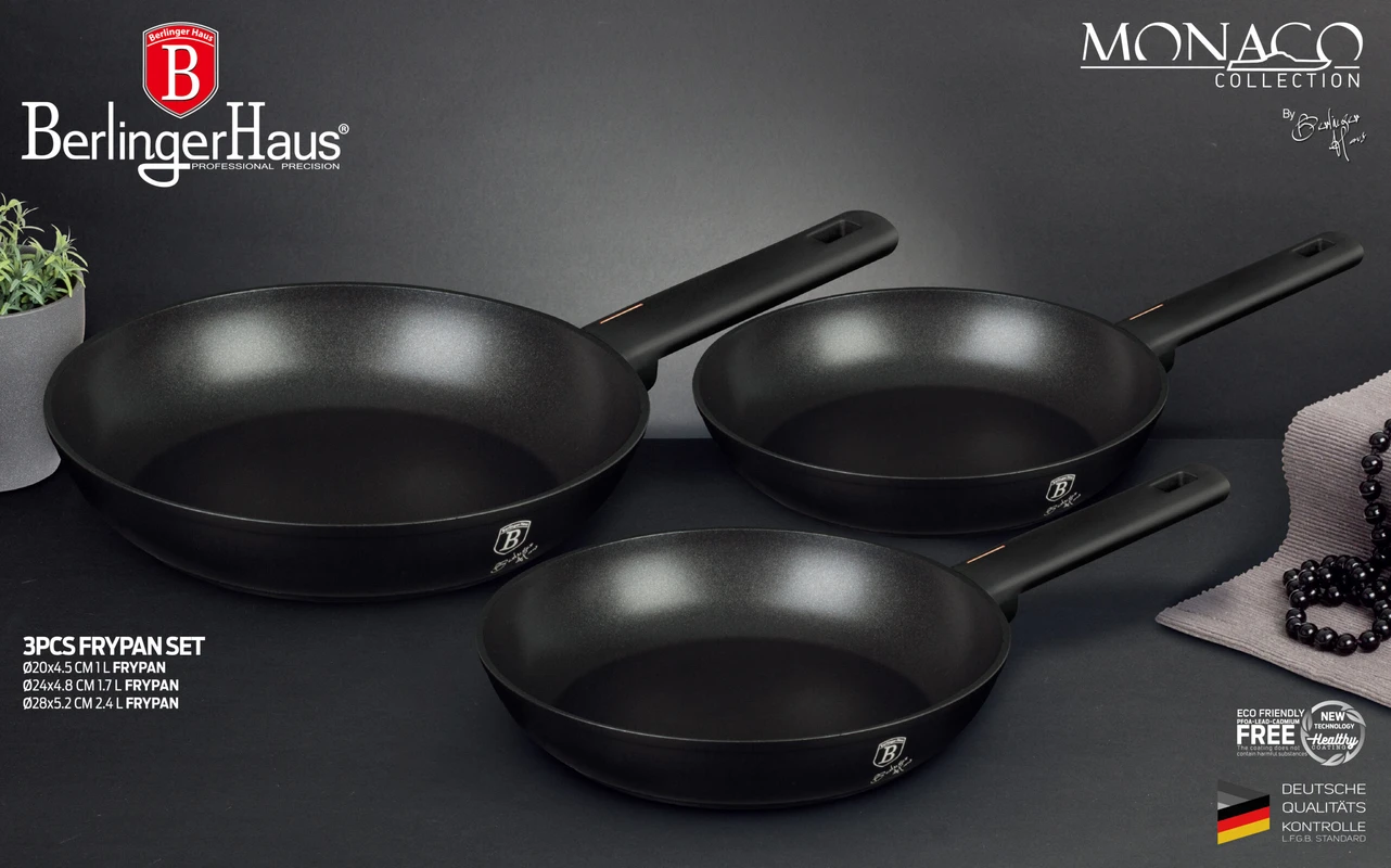 סט 3 מחבתות איכותיות BH-7095 Monaco