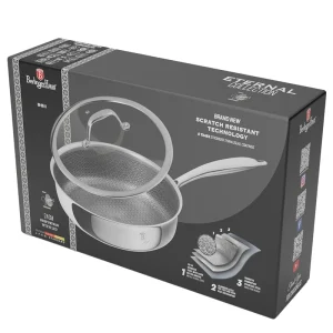 מחבת עמוקה עם מכסה זכוכית – קוטר 24 ס״מ Berlinger Haus