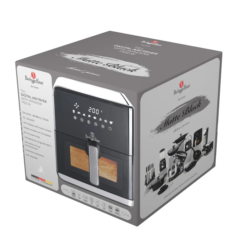 אייר פרייר דיגיטלי 7.5 ליטר עם חלון צפייה BH9470 Berlinger Haus – תמונה 8