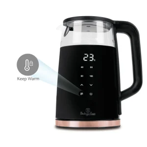 קומקום זכוכית חשמלי 1.7 ליטר Berlinger Haus Black Rose BH9477
