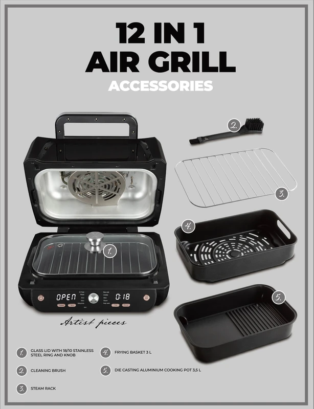 אולטרה גריל חכם 12 ב-1 BH-9668 BERLINGER HAUS – תמונה 7