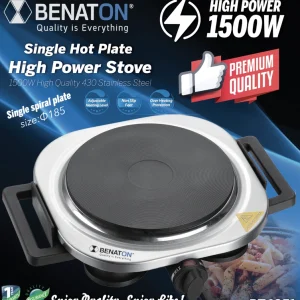 פלטת בישול יחיד נירוסטה איכותית + זוג ידיות מתקפלות BT-1051