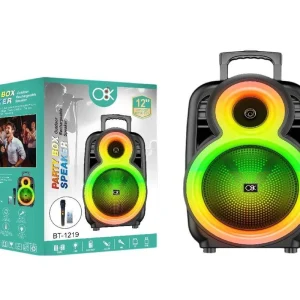 רמקול קריוקי 12 אינץ’ Bluetooth עוצמתי עם מסך תצוגה BT-1219