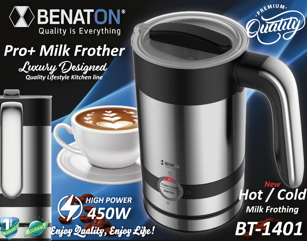 BT-1401 מקציף חלב מחמם Luxury Design – תמונה 3