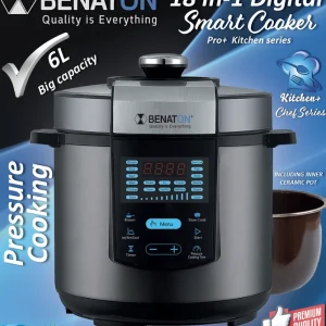 סיר בישול חכם SMART COOKER בלחץ 18ב-1 המתקדם בעולם הבישול והאפיה BT-5086 מבית BENATON