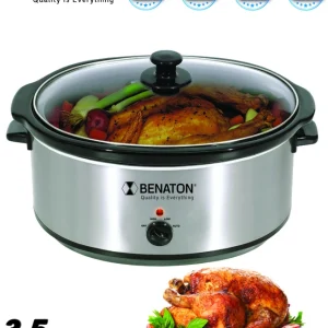 סיר חשמלי 3.5 ל׳ לבישול איטי סיר פנימי עשוי מקדירת חרס מתאים לחמין, צ׳ולנט  ועוד BT-6035 מבית BENATON