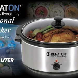 סיר חשמלי לבישול 6.15 ל׳ איטי סיר פנימי עשוי מקדירת חרס מתאים לחמין, צ׳ולנט ועוד  BT-6055 מבית BENATON