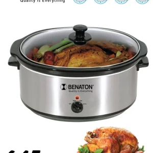 סיר חשמלי לבישול 6.15 ל׳ איטי סיר פנימי עשוי מקדירת חרס מתאים לחמין, צ׳ולנט ועוד  BT-6055 מבית BENATON