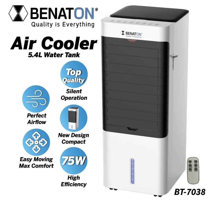 BT-7038 מצנן אוויר Multi Air Cooler מיכל ענק 5.4L עם שלט רחוק