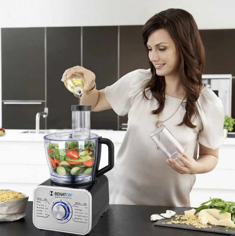 מעבד מזון מולטיפונקציונלי קערת זכוכית – מרסק קרח BT-8650-1100W מבית BENATON – תמונה 8