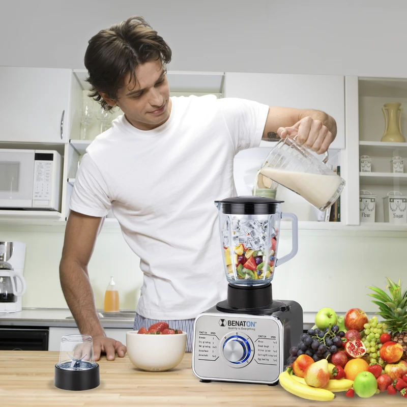 מעבד מזון מולטיפונקציונלי קערת זכוכית – מרסק קרח BT-8650-1100W מבית BENATON – תמונה 5