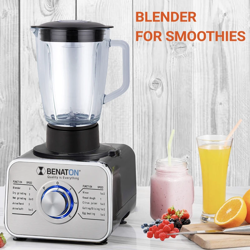 מעבד מזון מולטיפונקציונלי קערת זכוכית – מרסק קרח BT-8650-1100W מבית BENATON – תמונה 2