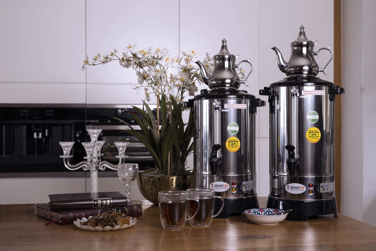 מיחם לשבת 6.7 ליטר סמוברד עם קומקום מעוצב וינטאג׳ למשקאות חמים BT-8090-40 – תמונה 4