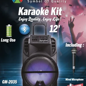 ערכת סופר סאונד קריוקי נטענת מולטימדיה 12 אינץ GM-2035