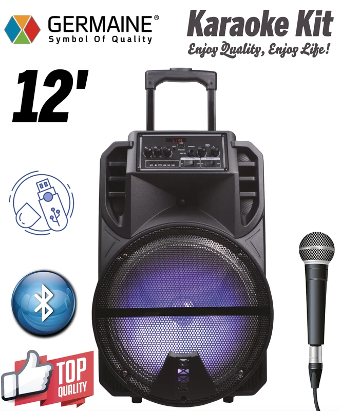 ערכת סופר סאונד קריוקי נטענת מולטימדיה 12 אינץ GM-2035