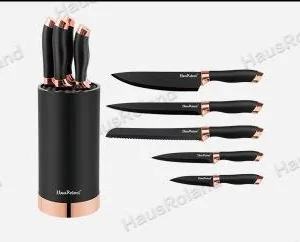 סט 5 סכינים איכותי + מעמד HR608-1
