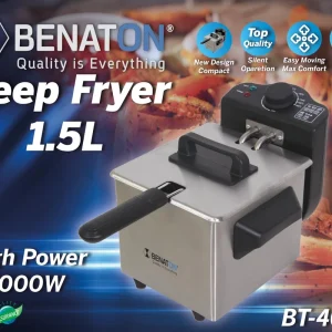 סיר טיגון עמוק צ'יפסר חשמלי 1.5 ל׳ איכותי מבית BENATON דגם BT-4045