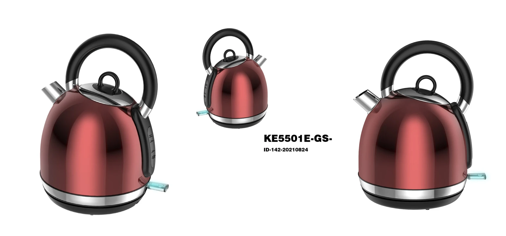 קומקום LUXURE BT- 8099 כסוף/לבן/אדום – תמונה 2