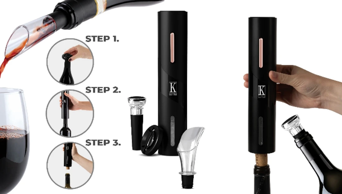 סט פותחן יין חשמלי 4-ב-1 KI-1010 Berlinger Ha – תמונה 7