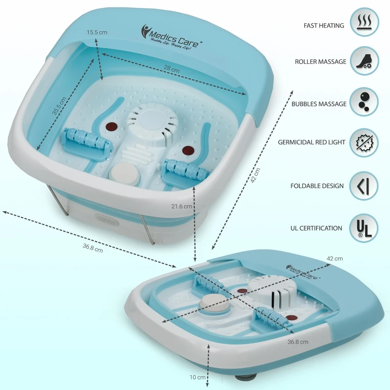 אמבט עיסוי ספא מתקפל חימום ובועות MC-609A מבית Medics Care – תמונה 6