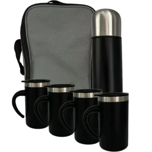 סט תרמוס – בקבוק 1 ליטר + 4 כוסות 280 מ”ל NY-46500