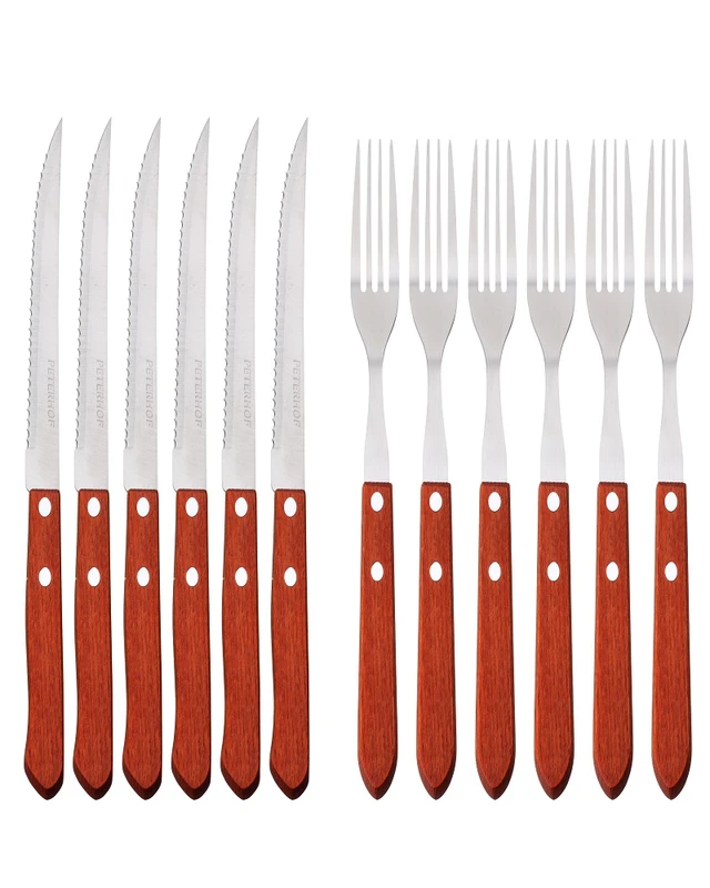 סט 6 סכינים ו6 מזלגות סטייק PH-22432 PETERHOF.