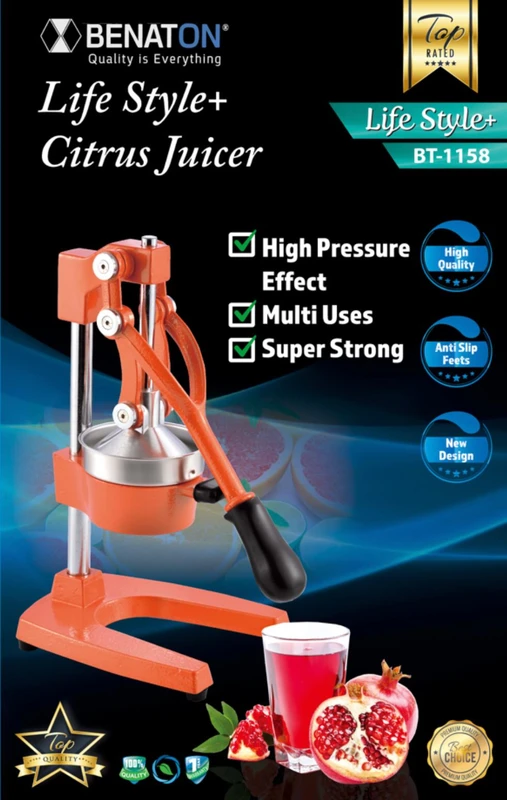 מסחטת מיץ מקורית ומקצועית לסחיטת הדרים ורימונים BENATON BT-1158 – תמונה 3