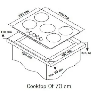 כיריים 5 להבות זכוכית GER-HOB-5-ZONE-GLB GERMAINE
