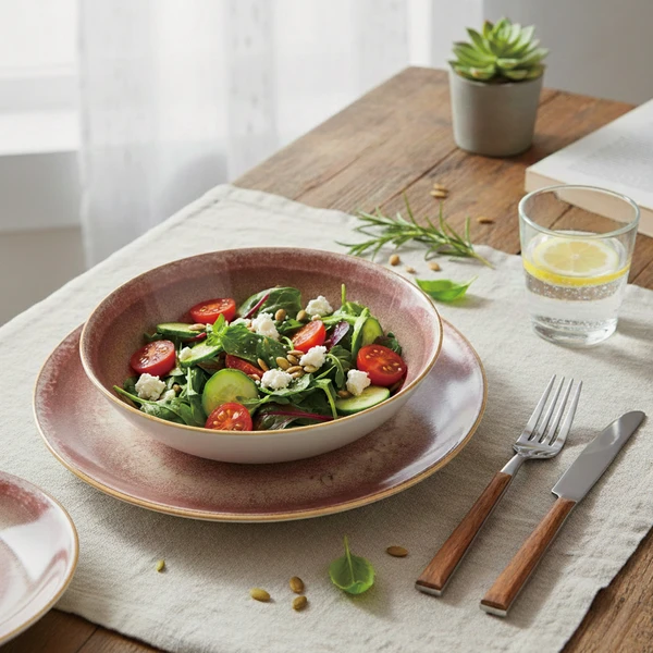 סט כלי אוכל 18 חלקים פורצלן BH10303 Berlinger haus Rose Gold – תמונה 4