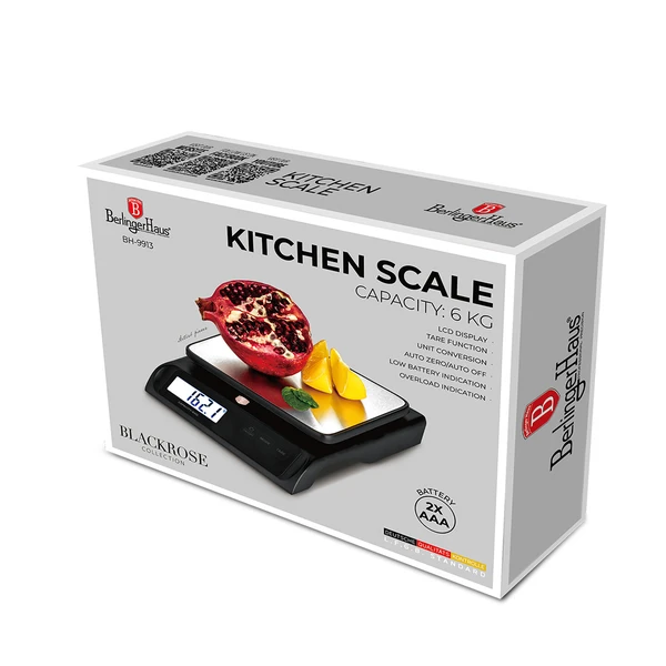 משקל מטבח דיגיטלי 6 ק״ג Berlinger Haus BH9913 – תמונה 3