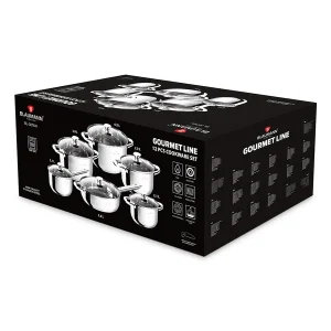 סט סירים ומחבתות נירוסטה 12 חלקים עם מכסים BL3875W Blaumann